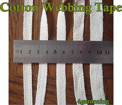 Cream 100% Cotton Bunting Apron Herringbone Twill Webbing  Tape Sewing Strap • £0.99