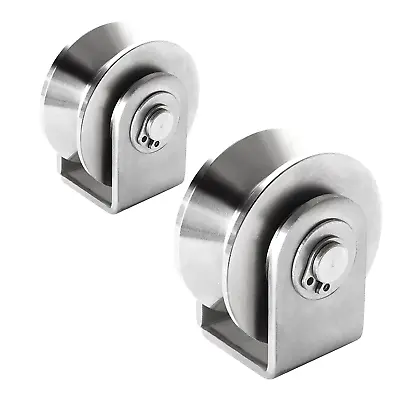 $25.23 • Buy 2 Inch Stainless Steel V Groove Pulley Wheel, 2PCS Heavy Duty Caster Wheel Track