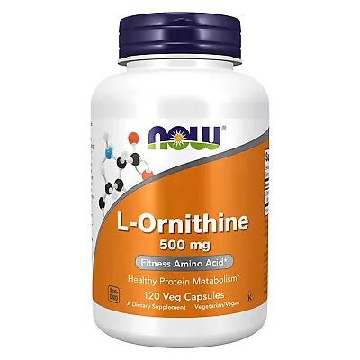 NOW FOODS L-Ornithine 500 Mg - 120 Veg Capsules • $16.98