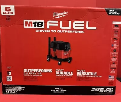 Milwaukee 0910-20 M18 FUEL 6 Gallon Wet/Dry Vacuum (Tool Only) • $199.95