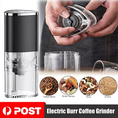 USB Rechargeable Electric Coffee Grinder One Touch Burr Mill Cafe Bean Grinders • $32.98