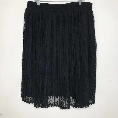 $28 • Buy Torrid Black Pleated Lace Midi Skirt Size 1/1X Goth Witchy Style