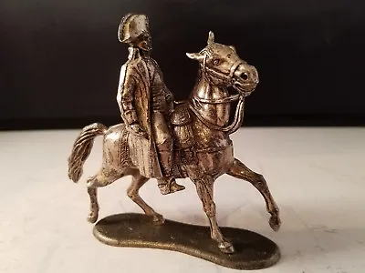 Metal Statue Figurine HSP Made In France Napoleon? On The Horse 3.5 L 3.5 H  Vtg • $44.99