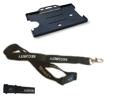 Black Security 20mm Safety Lanyard & Card Holder For Sia Card Or ID Card • £4.99