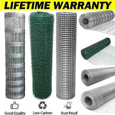 Welded Galvanised PVC Plastic Coated Fencing Pet Chicken Wire Mesh Aviary Garden • £25.90