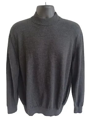 Linea Uoma 100% Merino Wool Sweater XL Dark Gray Long Sleeve Made In Italy • $17.99