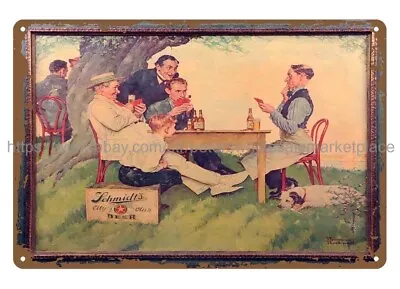 Decorative Wall Decals Schmidts City Club Beer Metal Tin Sign • $15.99