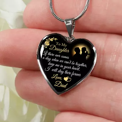 Dad To Daughter Gift Novelty Unique Luxury Heart Necklace From Father Daddy Papa • $42.95