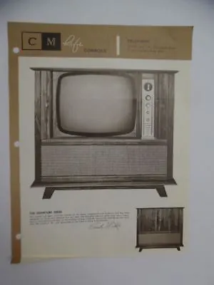 C.1959 Curtis Mathes Television Model 9423 TV Catalog Sheet Brochure Vintage VG • $14.95