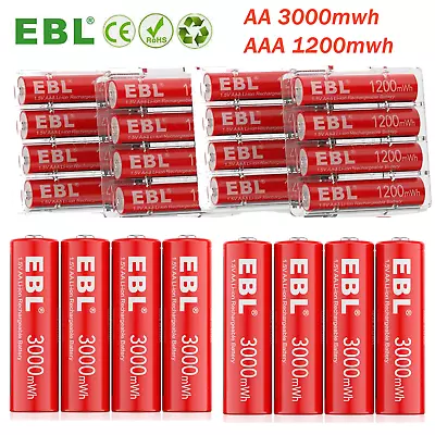 1.5V AA AAA Lithium-Ion Rechargeable Batteries 3000mWh AA 1200mwh AAA Batteries • £17.99