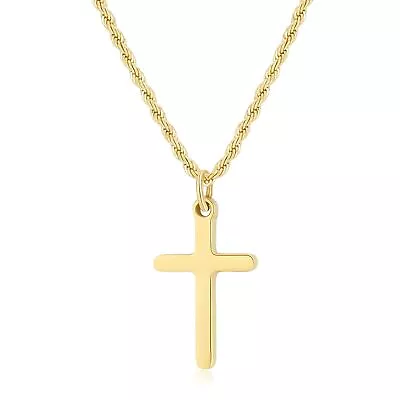 14K Gold Filled Cross Pendant Necklace Crucifix Jewelry Necklace For Men Women • $19.70