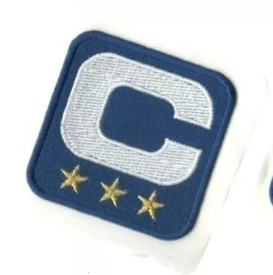 $14.99 • Buy NFL 2019 SEASON CAPTAIN'S JERSEY 3⭐⭐⭐STAR WHITE Captains C-PATCH BLUE Self-stick