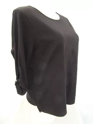 Quacker Factory Size 3X Black Knit T-Shirt With Faux Pearl Detail • $22.99