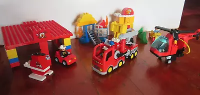 $59 • Buy DUPLO LEGO Fire Engine/Helicopters/Burning Buildings Theme Set Bulk Lot- 2.5Kg