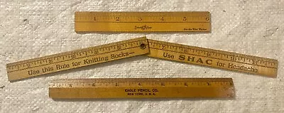 Vintage Lot Of 3 Wooden 6  & 8  Advertising & School Rulers • $8.99