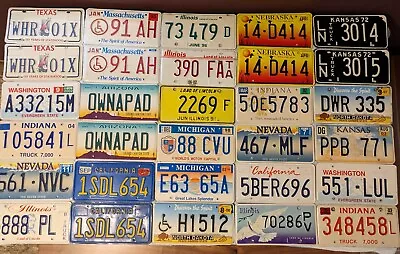 Miscellaneous License Plate Lot Of 30 Expired Vintage Collectible Cratfs • $32