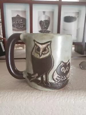 MARA Pottery Mexico Owls Coffee Mug By Mexican Artist Signed  • $18.50