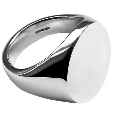 Bespoke Sterling Silver Oval Signet Rings Stamped 925 UK HM Large Medium Small • £152.37