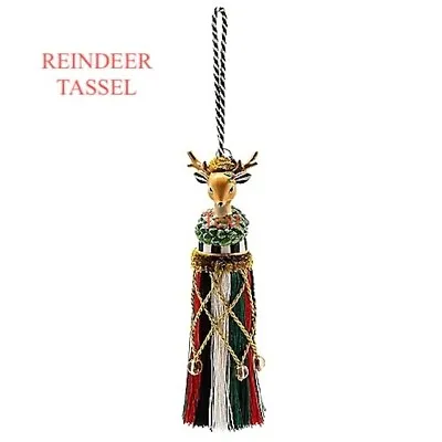 Mackenzie Reindeer Tassel Ornament Childs Ceramic Top Deer Handcrafted New • $98