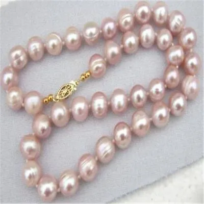 Natural 9-10mm Pink South Sea Cultured Real Pearl Necklace 24  AAA • $16.99