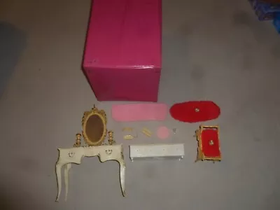 $99.99 • Buy Vintage 1963 Barbie Suzy Goose Vanity Chair Mirror Phone Rug Hope Chest Cup Case