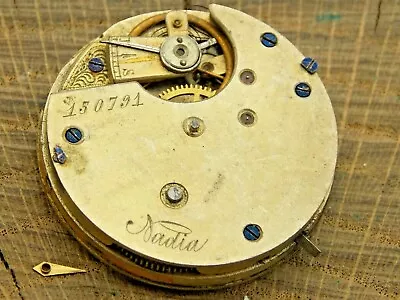 Antique Pocket Watch Movement Nadia Hunting 36mm Single Sunk Dial • $20