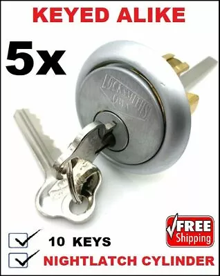 5 X  NIGHTLATCH 201 Rim Cylinder Barrel Suits Lockwood Yale WHITCO Locks 8 X Key • $160.50