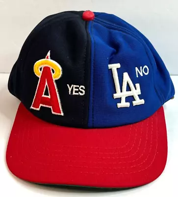 Vintage CA Angels VS  LA Dodgers Snapback Hat New Era USA Angel's Cruise 89 • $29.95