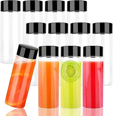 £13.99 • Buy Plastic Empty Bottles 12x With Lids PET Juice Bottles 400ML Clear Sensory Bottle