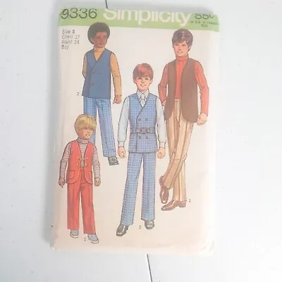 $11.99 • Buy Vintage Simplicity Sewing Pattern 9336 Boy's Shirt/Pants Reversible Vest Size 8