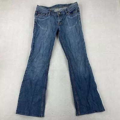 X2 Denim Laboratory W10 Flare Leg Jeans Women's 29x31 Blue Low Rise Medium Wash • $18.95