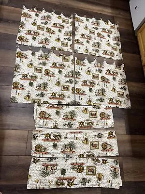 Vintage 60s 70s Retro Kitchen Curtains 6 Pc Set • $29.99