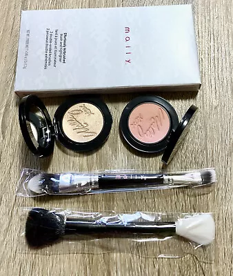 Mally Effortlessly Airbrush Blush & Highlighter With 2 Double Ended Brushes NIB  • $14.50