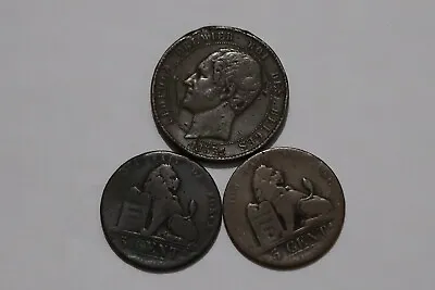£18.03 • Buy Belgium - 3 Old Copper Coins Lot B51 Yc21
