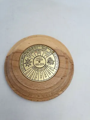 £12.99 • Buy Spalted Beech Wooden Case Brass Dial Perpetual 40yr Calendar 1995-2034 Nautical 