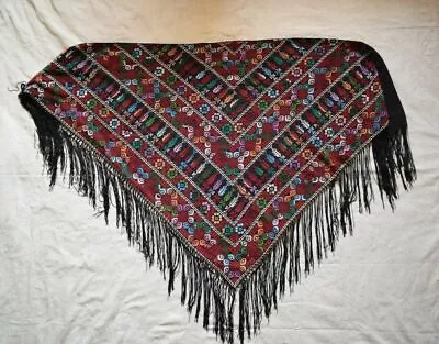 Palestinian Scarf Embroidered Shawl Egyptian Shawl Bedouin Scarf Hand Woven • $99