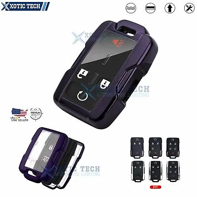 Purple TPU Smart Key Fob Anti-dust Full Cover Case W/Button For GMC Chevrolet • $12.96