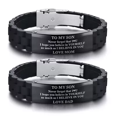 Adjust To My Son Bracelet Bangle Inspirational Encourage From Love Mom Dad Gift • $10.99