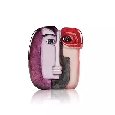 Maleras Sweden Handmade Crystal Cubist Face Paperweight By Mats Jonasson 65132 • £125