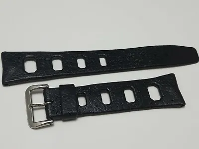 SWISS MADE TROPIC STYLE VINTAGE 1960's 20MM BLACK RUBBER WATCH BAND STRAP  #7252 • $49.99