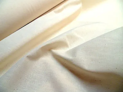 Natural Calico Fabric - 147cm Wide - 100% Unbleached Cotton - Sold Per Metre • £6.84