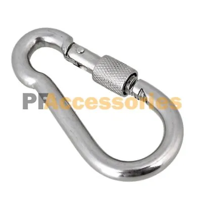 4.7  Heavy Duty Metal Screw Lock Carabiner Hook Snap Clip D-Ring Outdoor Camping • $8.19