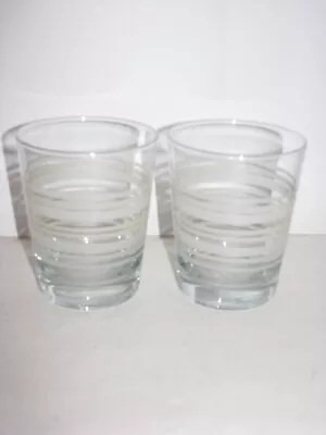 $14.39 • Buy Fiestaware ??, 2 - Old Fashion Drinking Glasses, Stemware, Fiesta, White Stripes
