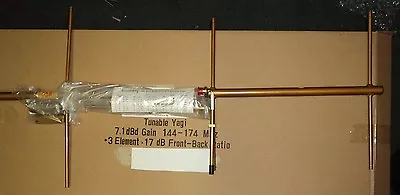 Tunable Yagi Base Antenna VHF 144 - 174 MHz 3 Elements 7.1 DBd Gain W/ Mount NEW • $139.95