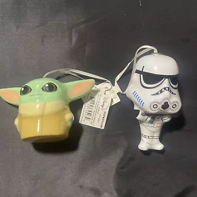 Set Of 2 Hallmark Star Wars Ornaments Baby Yoda / Stormtrooper  • $13