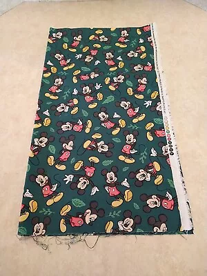 Disney's Mickey Mouse Cotton Fabric 19 Inches 1/2 Yard Of Super Cute Mickey  • $6.50