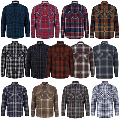 Tokyo Laundry Check Shirt Mens Thick Warm Fleece Lined Work Overshirt Winter Top • £24.99