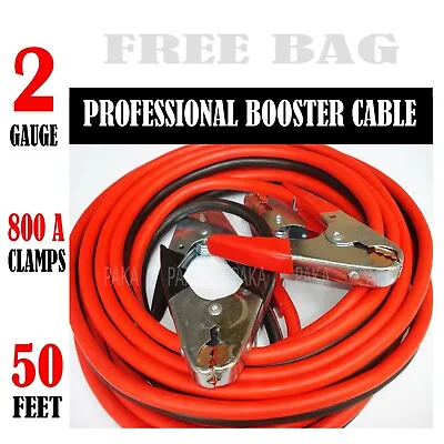 Commercial Heavy Duty 50 FT2 Gauge Booster Cable Jumping Cables Emergency Jumper • $99.99