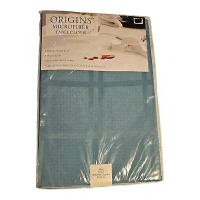Origins Microfiber Tablecloth Turquoise Round 90 Inch Seat 6-8 Brand NEW! • $34.99