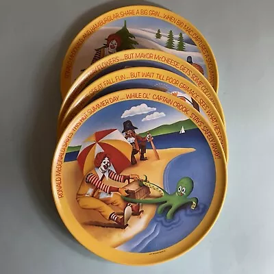 Vintage McDonald’s Plastic Plate Set Of 4 - 1977 • $19.99